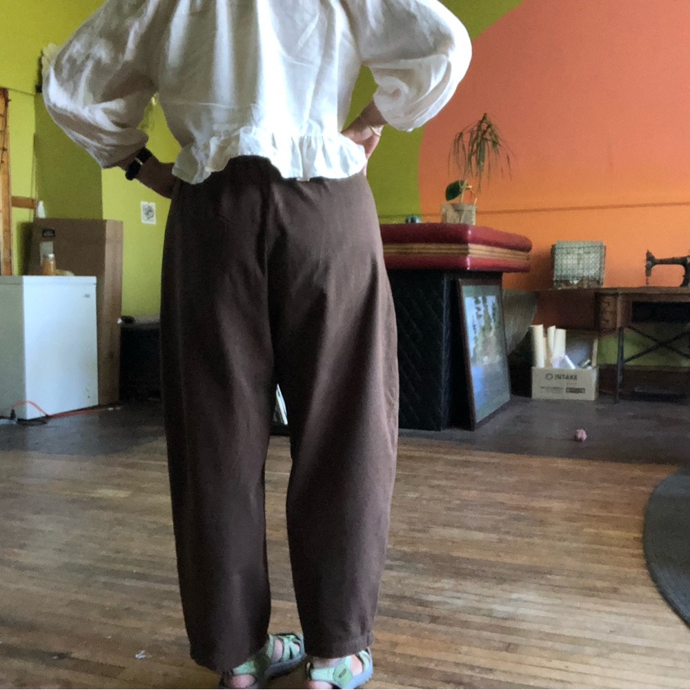 Handmade Barrel Leg Elastic Waist Pants - Picture 3 of 10
